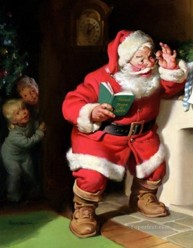 子供向け Painting - XS025 キッズ クリスマス サンタクロース